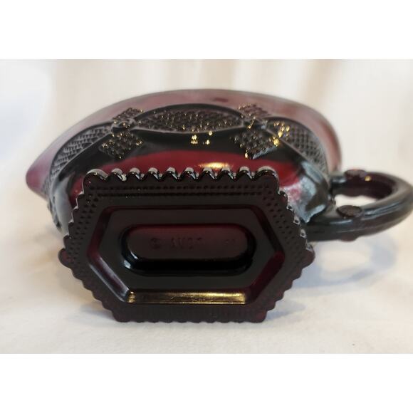 Avon 1876 Cape Cod Ruby Red Gravy Boat Creamer – 6.75" – Vintage Pressed Glass - Picture 6 of 8